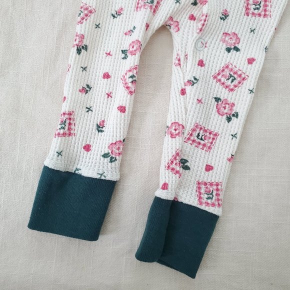 Vintage Floral Thermal Pjs 9-12 months - Picture 3 of 6